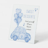 Blue Balloons und Car Dessert Table Sockelschild (Vorderseite)