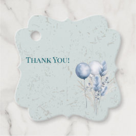 Blue Balloons und Gemusterter Hintergrund Geschenkanhänger