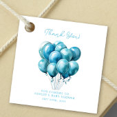 Blue Balloons Watercolor Boy Baby Dusche Geschenkanhänger