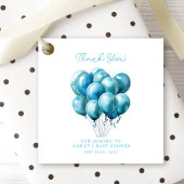 Blue Balloons Watercolor Boy Baby Dusche Geschenkanhänger