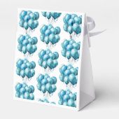 Blue Balloons Watercolor Boy Baby Dusche Geschenkschachtel (Rückseite)