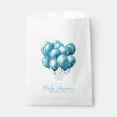 Blue Balloons Watercolor Boy Baby Dusche Geschenktütchen (Vorderseite)
