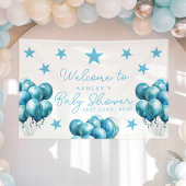 Blue Balloons Watercolor Boy Baby Dusche Willkomme Banner