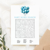 Blue Balloons Watercolor Kinderdusche Word Suche Einladung