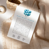 Blue Balloons Watercolor Kinderdusche Word Suche Einladung