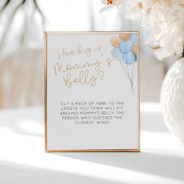 Blue Balloons wie groß ist Mama's Bauch-Zeichen Poster