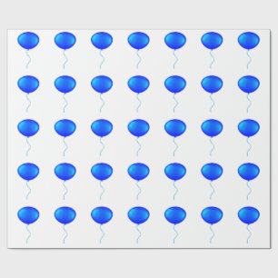 Blue Balloons Wrapping Paper Geschenkpapier