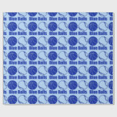 BLUE BALLS BASKETBALL Weihnachten Spaß Geschenkpapier (Flach)