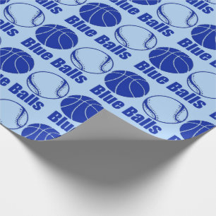 BLUE BALLS BASKETBALL Weihnachten Spaß Geschenkpapier