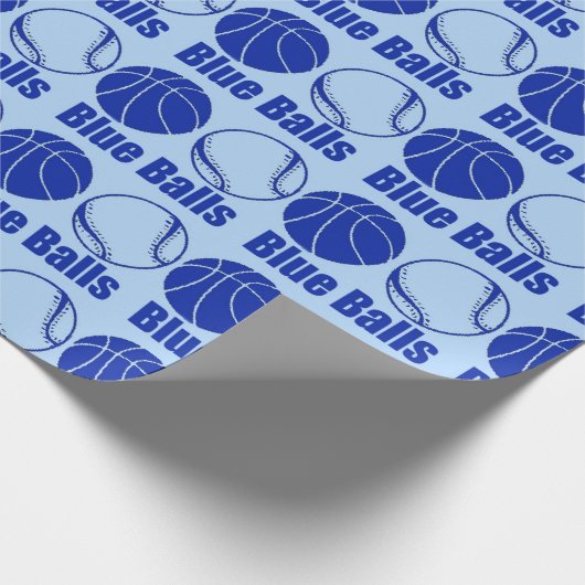 BLUE BALLS BASKETBALL Weihnachten Spaß Geschenkpapier (Ecke)