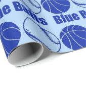 BLUE BALLS BASKETBALL Weihnachten Spaß Geschenkpapier (Rolleneckpunkt)