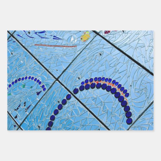 Blue Baltimore Mosaik Geschenkpapier Set (Vorderseite 3)