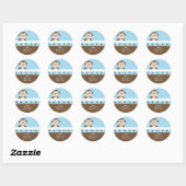 Blue Bambino Monkey Round Address Labels Runder Aufkleber (Blatt)
