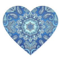 Blue Bandana Country Heart Sticker