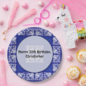 Blue Bandana Design Pappteller (Party)