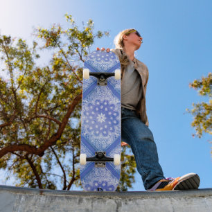 Blue Bandana Pattern Dd Brand Skateboard