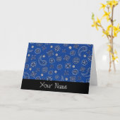 Blue Bandana Personalisiert Grußkarte Karte (Gelbe Blume)