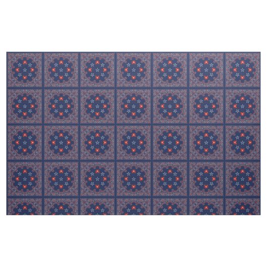 Blue Bandana Stoff (Fat Quarter (45,7 x 55,9 cm))