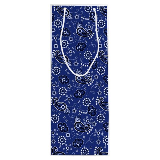 Blue Bandana Western Cowboy Adventure Ranch Fun Geschenktüte Für Weinflaschen (Rückseite)