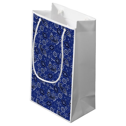 Blue Bandana Western Cowboy Adventure Ranch Fun Kleine Geschenktüte (Rückseite Schrägansicht)