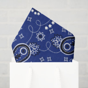 Blue Bandana Western Cowboy Adventure Ranch Fun Seidenpapier