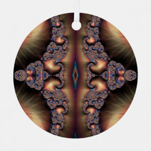 Blue Banded Golden Escargot Fraktal Abstrakt Ornament Aus Metall