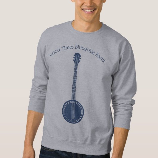 Blue Banjo Graphic Custom Text Sweatshirt (Vorderseite)
