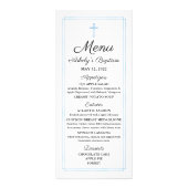 Blue Baptism Religious Menu Card Werbekarte (Vorne)
