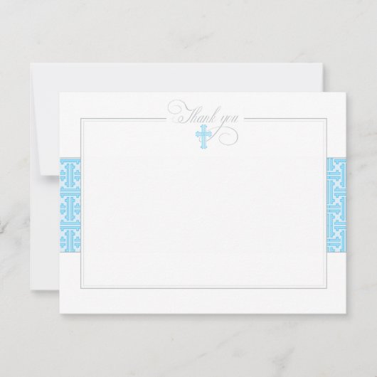 Blue Baptismal Flat Vielen Dank Mitteilungskarte (Vorderseite)