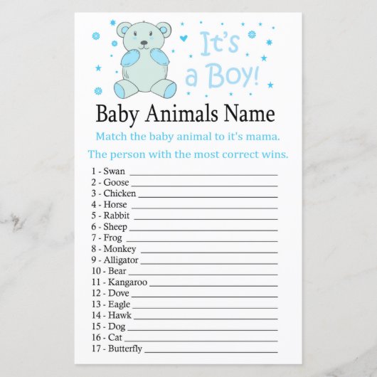 Blue Bär Baby Animes Name Game (Vorderseite)