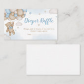 Blue Bar Balloons Baby Dusche Windel Raffel Begleitkarte (Vorne/Hinten)
