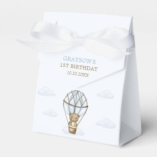 Blue Bar Hot Air Ballon Boys 1. Geburtstag Geschenkschachtel