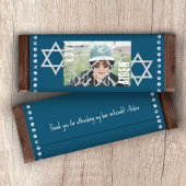 Blue Bar Mitzvah Budget Candy Bar Wrapper w/Stars Flyer