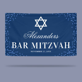 Blue Bar Mitzvah Celebration Banner