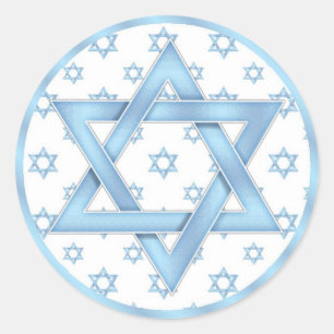 Blue Bar Mitzvah Cupcake Toppers Stickers