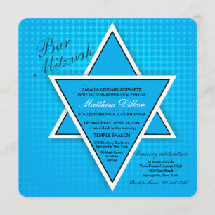 Blue Bar Mitzvah Einladung
