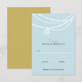 Blue Bar Mitzvah Glitzern Star der David RSVP Card Karte (Vorne/Hinten)
