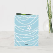 Blue Bar Mitzvah Glitzern Star von David Foto Dankeskarte (Rückseite)