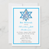Blue Bar Mitzvah Star der David-Einladung Einladung (Vorderseite)