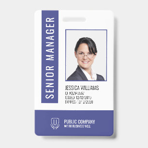 Blue Barcode Mitarbeiter Mitarbeiter ID Abzeichen Ausweis