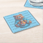 Blue Bären Custom Football Rechteckiger Pappuntersetzer (angewinkelt)