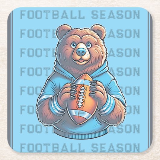 Blue Bären Custom Football Rechteckiger Pappuntersetzer (Vorderseite)