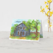 Blue Barn House Happy Birthday Wüste Landschaft Karte (Gelbe Blume)