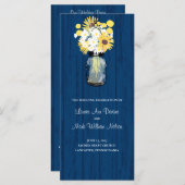 Blue Barn Mason Jar Sonnenblumen Hochzeitsprogramm Programm (Vorne/Hinten)