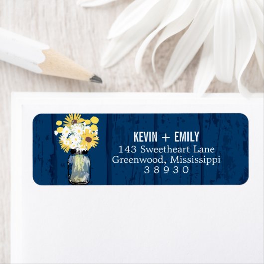 Blue Barn Mason Jar Sunflowers | RÜCKSENDEADRESSE (Insitu)