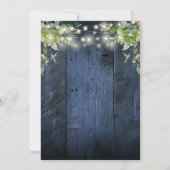 Blue Barn Wood String Lights Grüne Hochzeit Einladung (Rückseite)