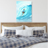 Blue Barrel Wave Beach surfen Leinwanddruck (Insitu (Schlafzimmer))