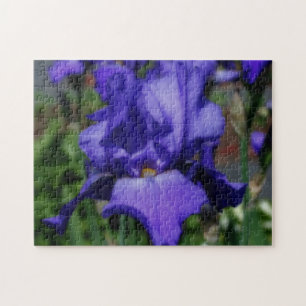 Blue Barted Iris Blume Puzzle