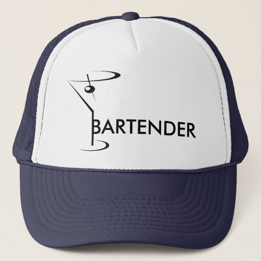 Blue Bartending Cocktail oder Barkeeper Truckerkappe (Vorderseite)