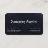 Blue Bartending Services Barkeeper Business Cards Visitenkarte (Rückseite)